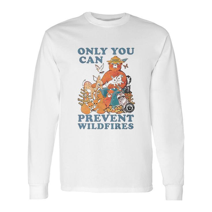 Smokey The Bear Only You Can Prevent Wild Fires Ringer Long Sleeve T-Shirt