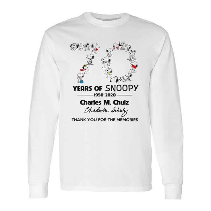 Snoopy 70Th Anniversary 1950 2020 Charles M Schulz Thank You T-Shirt Long Sleeve T-Shirt