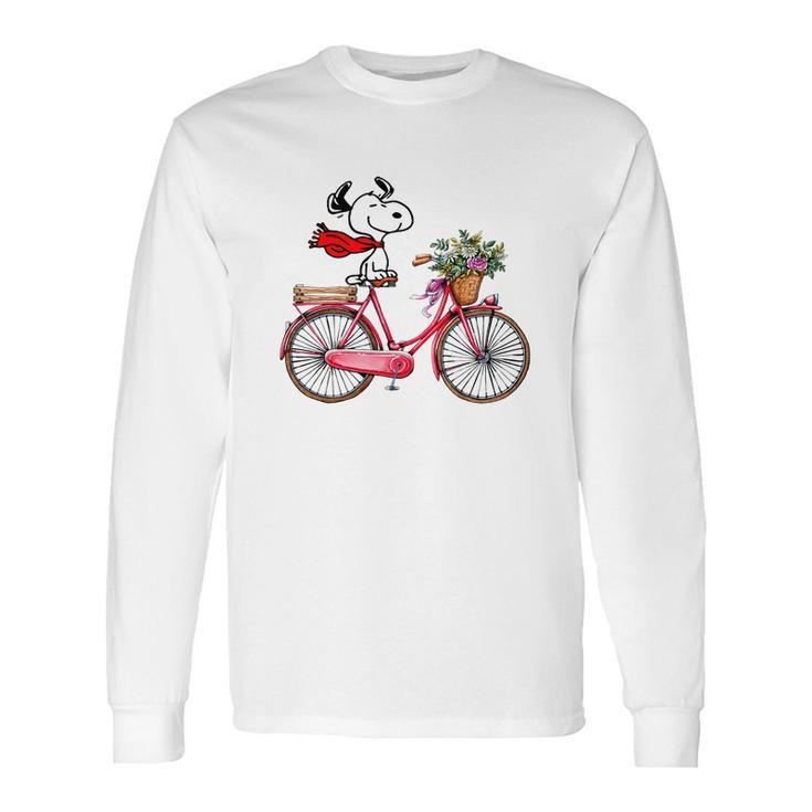 Snoopy And Bicycle Shirt Long Sleeve T-Shirt