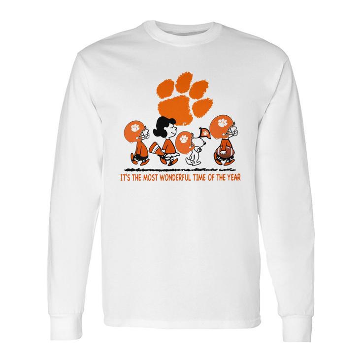 Snoopy And Friends Clemson Tigers Its The Most Wonderful Time Of The Year Shirt Mf Long Sleeve T-Shirt