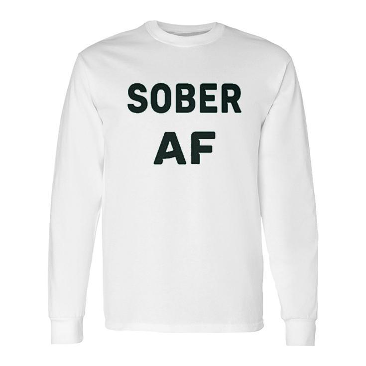 Soft Sober Af Ladies Sobriety Long Sleeve T-Shirt