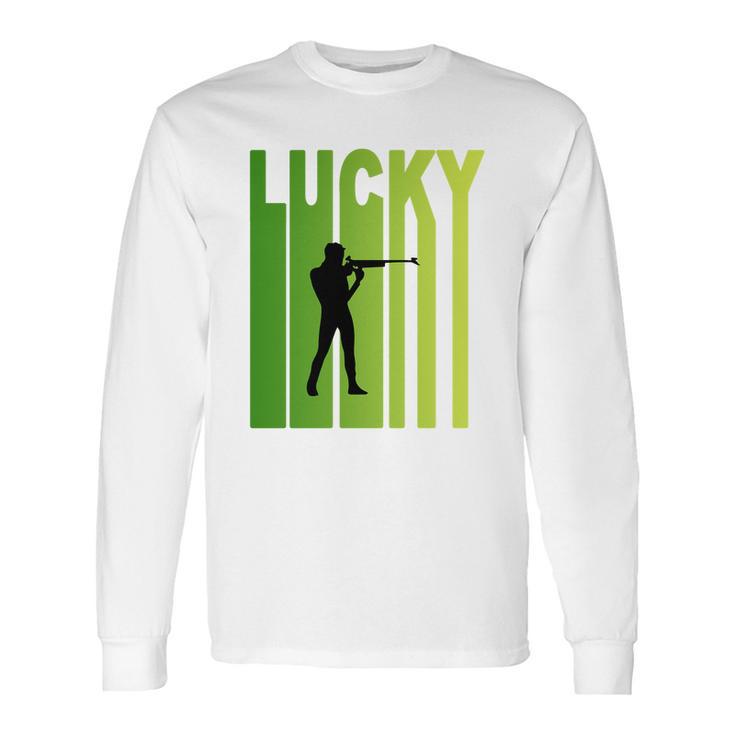 St Patricks Day Lucky Shooting Funny Sport Lovers Gift Long Sleeve T-Shirt