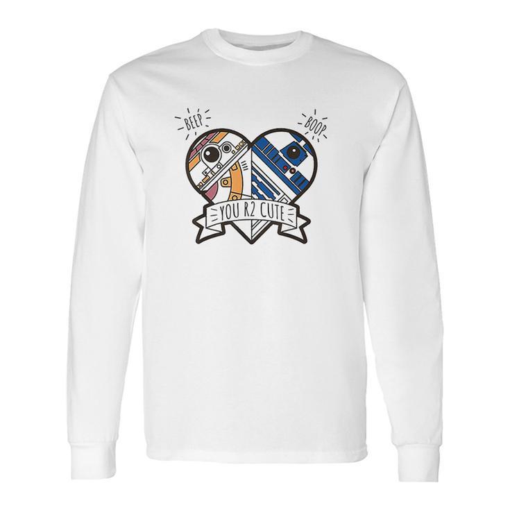 Star Wars R2-D2 Bb-8 Droid Heart Valentines Day Long Sleeve T-Shirt