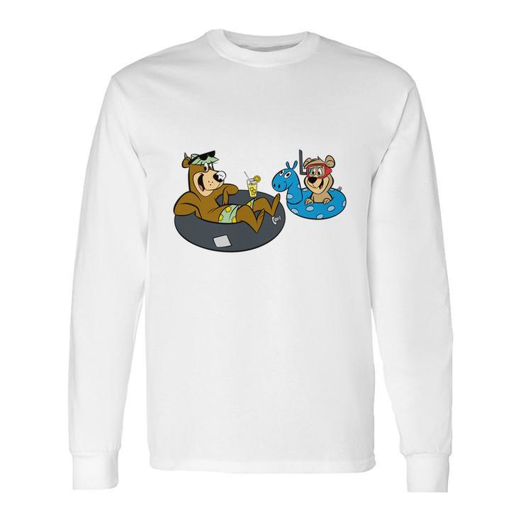 Swimming Yogi Bear Long Sleeve T-Shirt