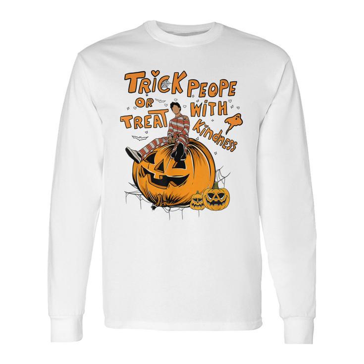 Trick Or Treat People With Kindness Halloween Long Sleeve T-Shirt