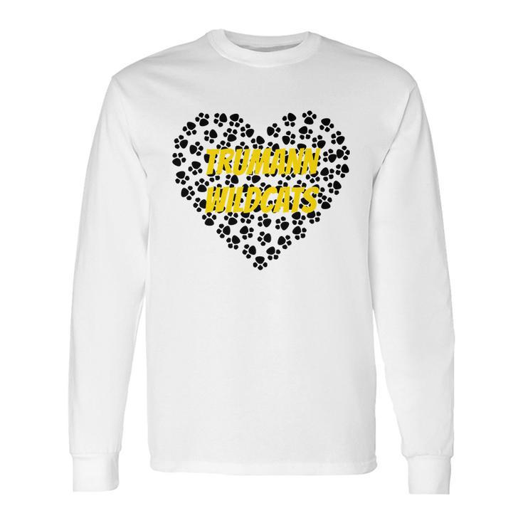 Trumann Wildcats Paws Hear Long Sleeve T-Shirt