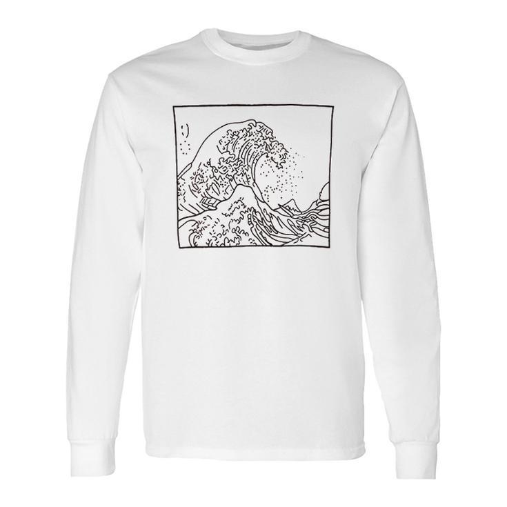 Casual Graphic Tsunami Long Sleeve T-Shirt