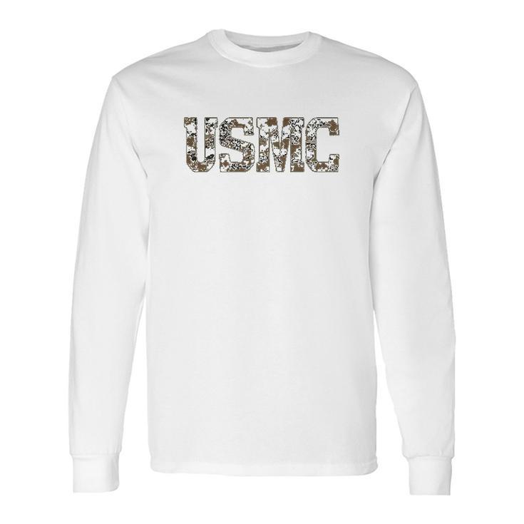 Us Marine Corps Usmc Camo Fill Long Sleeve T-Shirt