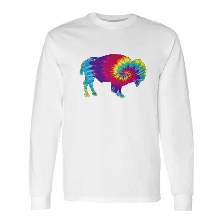 Vintage Tie Dye Bison American Buffalo Long Sleeve T-Shirt