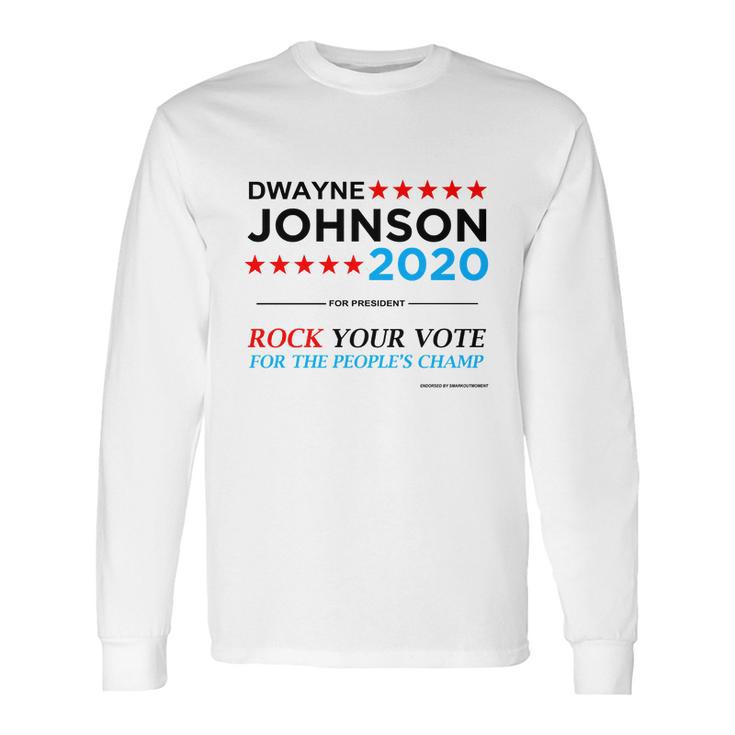 Vote The Rock 2020 President Dwayne Johnson Election Black T-Shirt Long Sleeve T-Shirt