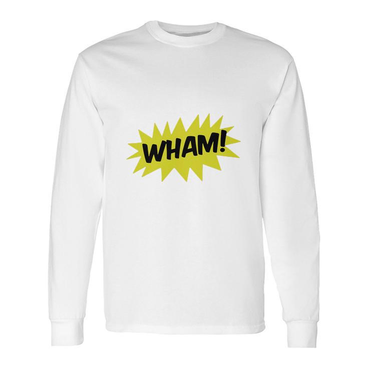 Wham With Starburst Comic Hero Baseball Cap Long Sleeve T-Shirt