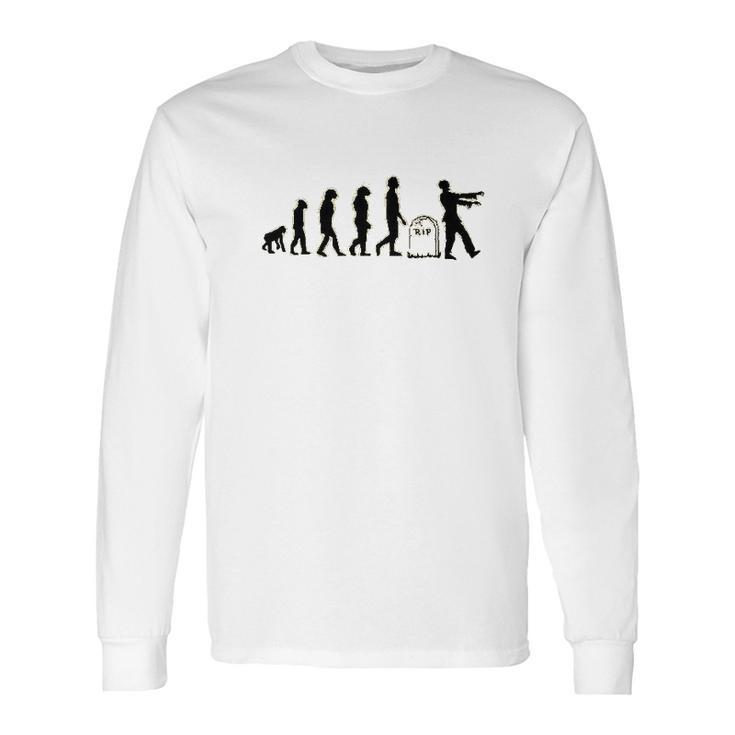 Zombie Evolution Funny Apocalypse Long Sleeve T-Shirt