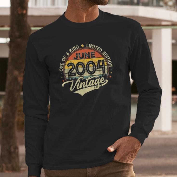 18Th Birthday Gifts 18 Years Old Retro Born In June 2004 Ver2 Long Sleeve T-Shirt Gifts for Him