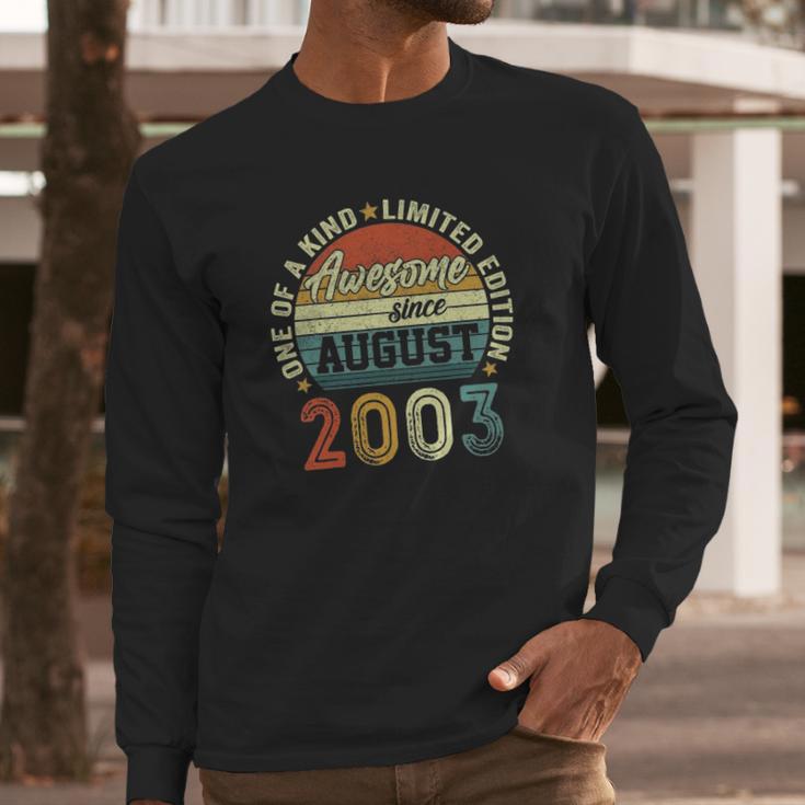 19 Years Old Birthday Awesome Since August 2003 19Th Birthday Long Sleeve T-Shirt Gifts for Him