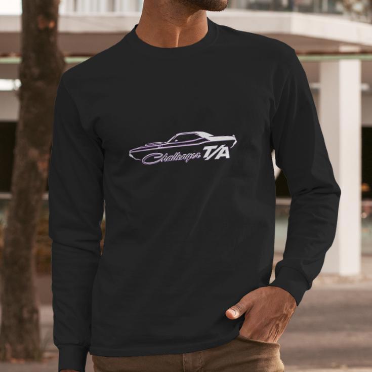 1970 Dodge Challenger Ta Classic Outline Design Long Sleeve T-Shirt Gifts for Him