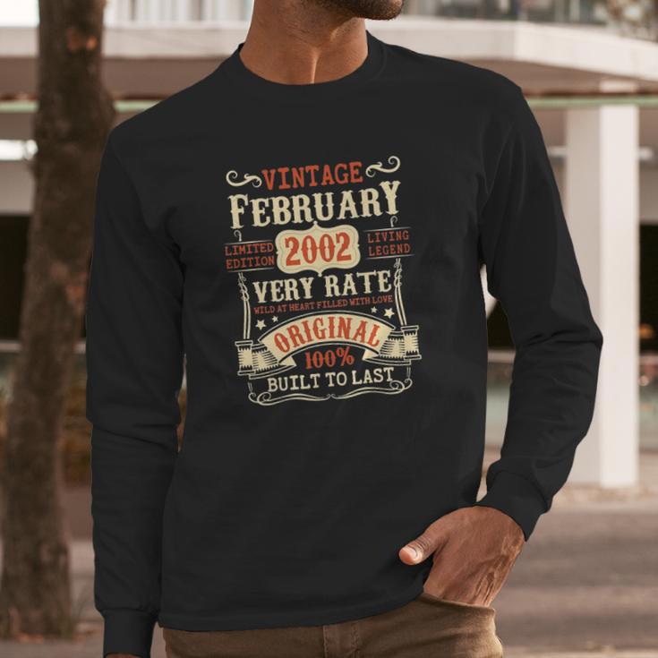 20 Years Old 20Th Birthday Gifts Vintage February 2002 Ver2 Long Sleeve T-Shirt Gifts for Him