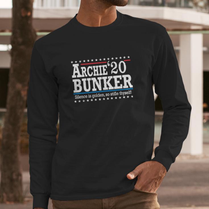 2020 Archie Bunker Silence Is Golden So Stifle Thyself Long Sleeve T-Shirt Gifts for Him