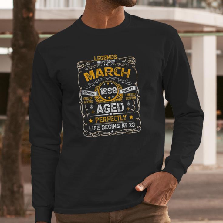 23 Years Old March 1999 Vintage Retro 23Rd Birthday Long Sleeve T-Shirt Gifts for Him