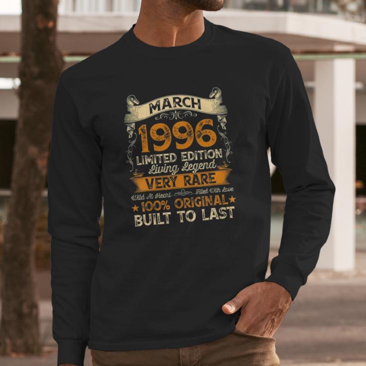 25Th Birthday Gift 25 Years Old Retro Vintage March 1996 Ver2 Long Sleeve T-Shirt Gifts for Him