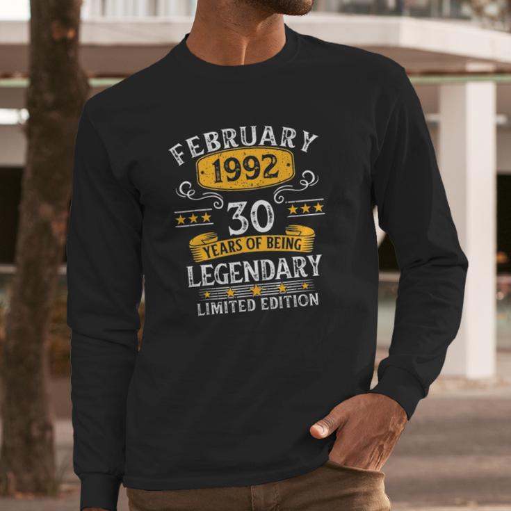 30Th Birthday Gift 30 Years Old Awesome Since February 1992 Ver2 Long Sleeve T-Shirt Gifts for Him