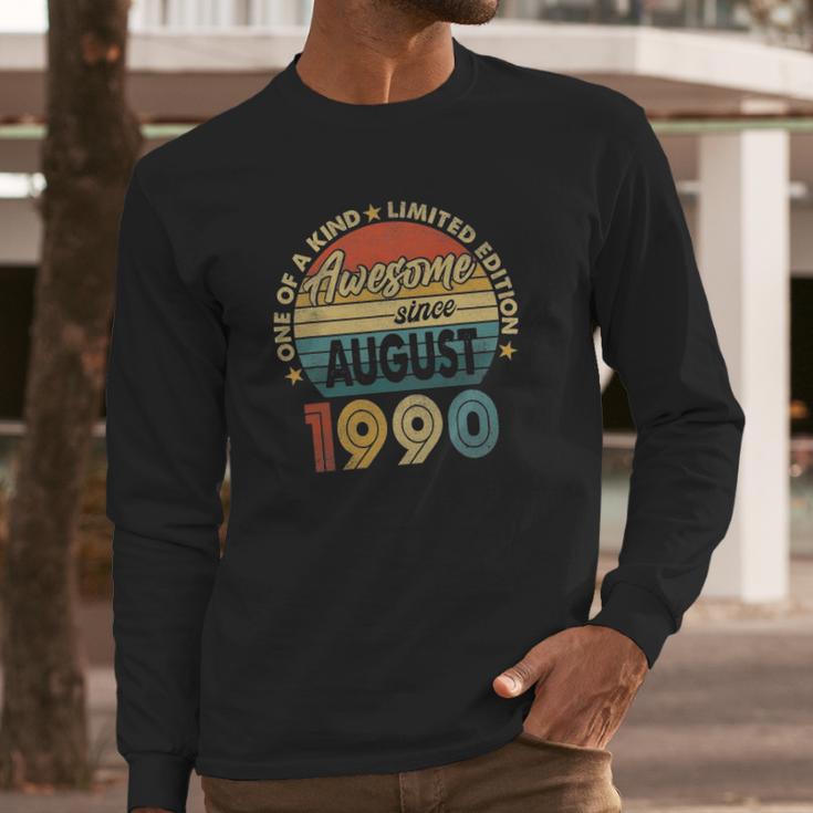 31 Years Old 31St Birthday Men Awesome Since August 1990 Ver2 Long Sleeve T-Shirt Gifts for Him