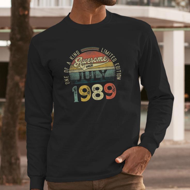 32 Years Old Birthday Gifts Awesome Since July 1989 Ver2 Long Sleeve T-Shirt Gifts for Him