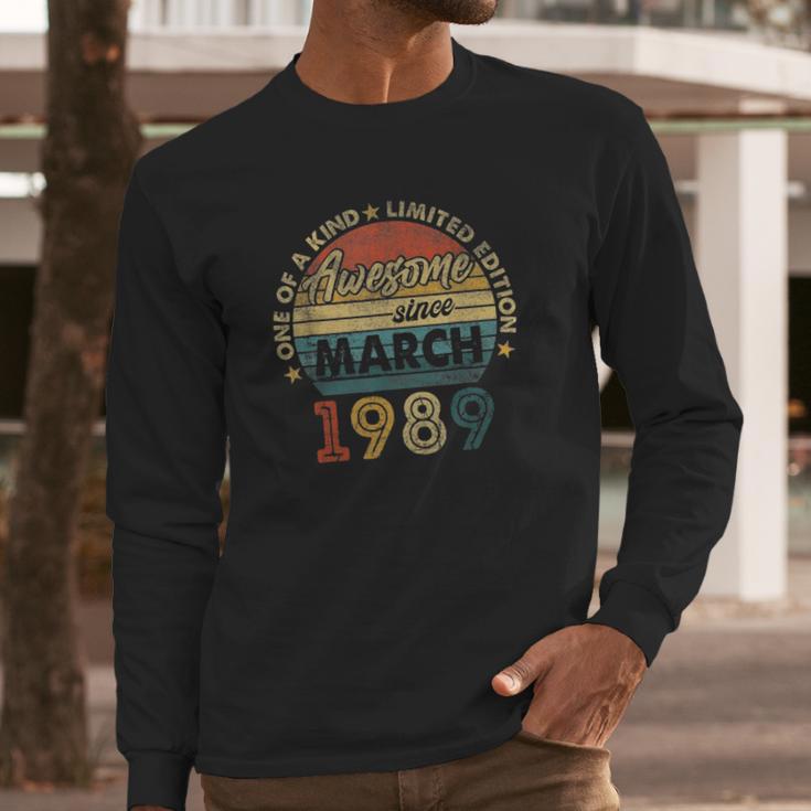 32 Years Old Birthday Gifts Awesome Since March 1989 Ver2 Long Sleeve T-Shirt Gifts for Him