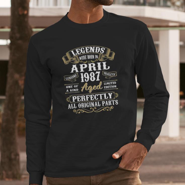 35 Years Old 35Th Birthday Decoration April 1987 Ver2 Long Sleeve T-Shirt Gifts for Him