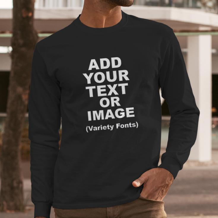 3D Print Pullover Add Image Text Logo Long Sleeve T-Shirt Gifts for Him