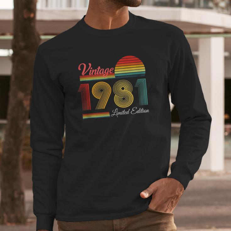 40Th Birthday 40 Years - 1981 Vintage Limited Edition Long Sleeve T-Shirt Gifts for Him