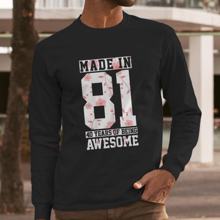 41St Birthday Gift 41 Years Vintage Awesome Since 1981 Long Sleeve T-Shirt Gifts for Him