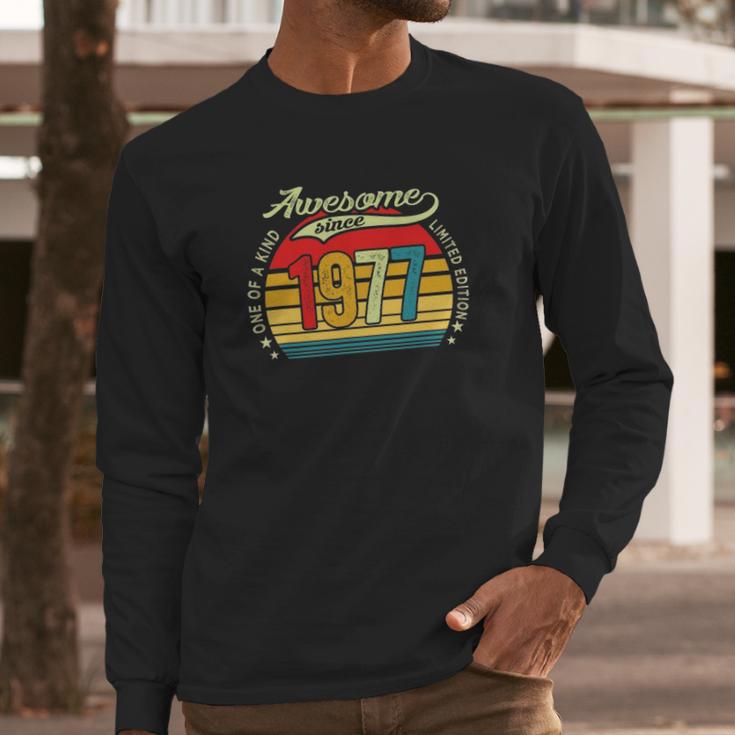 44 Years Old Gifts 44Th Birthday Men Awesome Since 1977 Ver2 Long Sleeve T-Shirt Gifts for Him