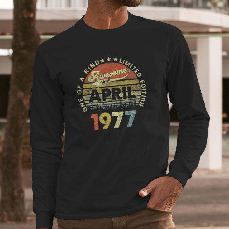 44 Years Old Birthday Gifts Awesome Since April 1977 Ver2 Long Sleeve T-Shirt Gifts for Him