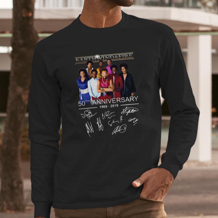 50Th Anniversary Earth Wind & Fire 1969 2019 Signatures Shirt Long Sleeve T-Shirt Gifts for Him