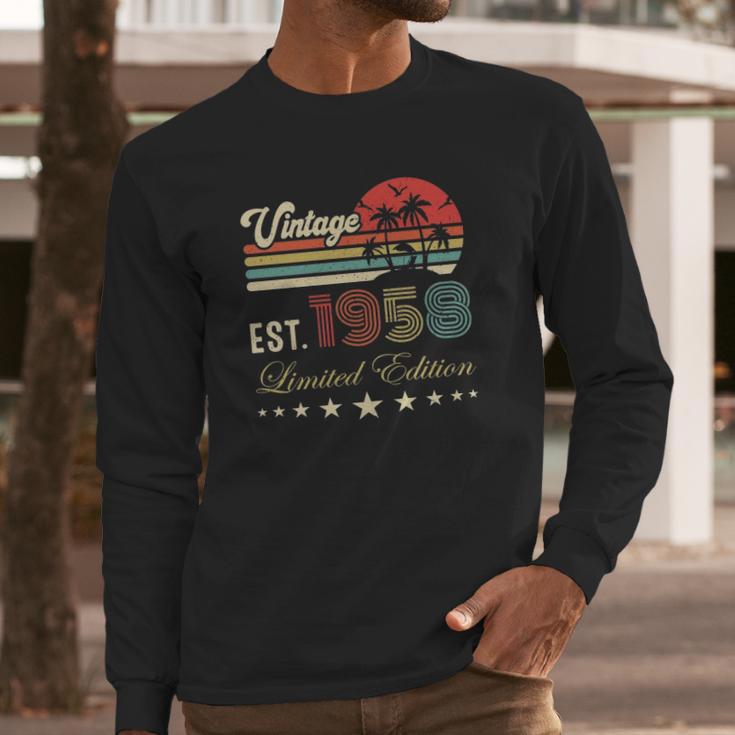 64Th Birthday Born 1958 Vintage Limited Edition 64Th Birthday Long Sleeve T-Shirt Gifts for Him