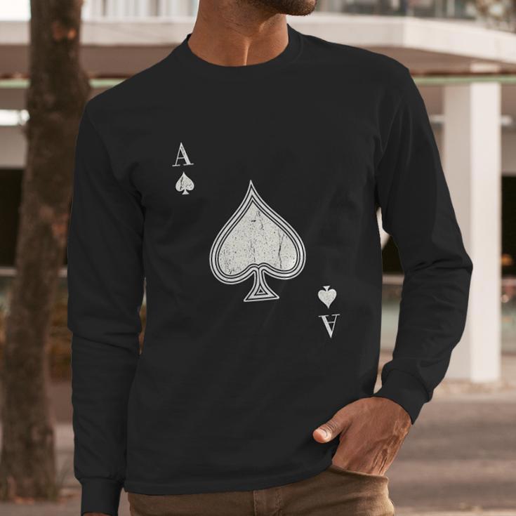 Ace Of Spades Blackjack Cards Poker Long Sleeve T-Shirt Gifts for Him