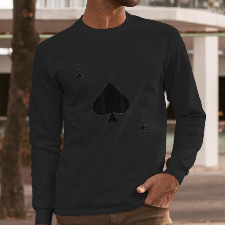 Ace Of Spades Deck Of Cards Halloween Costume Long Sleeve T-Shirt Gifts for Him