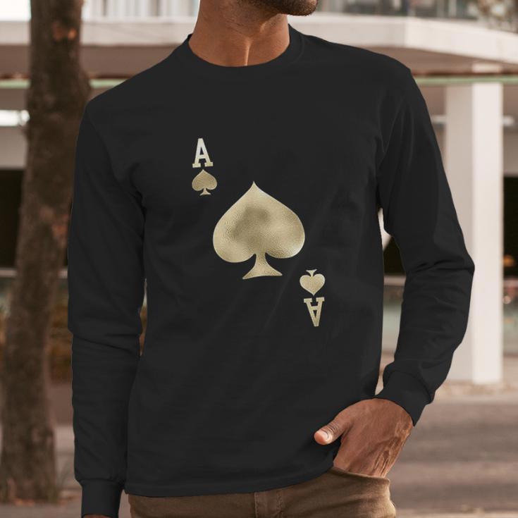 Ace Of Spades Playing Card Halloween Costume Long Sleeve T-Shirt Gifts for Him