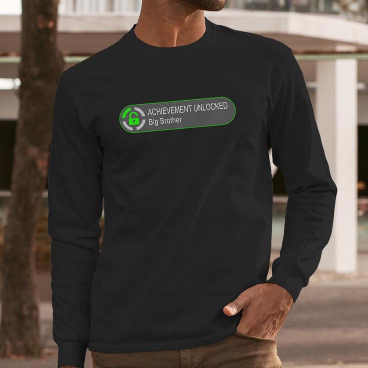 Achievement Unlocked Big Brother Long Sleeve T-Shirt Gifts for Him