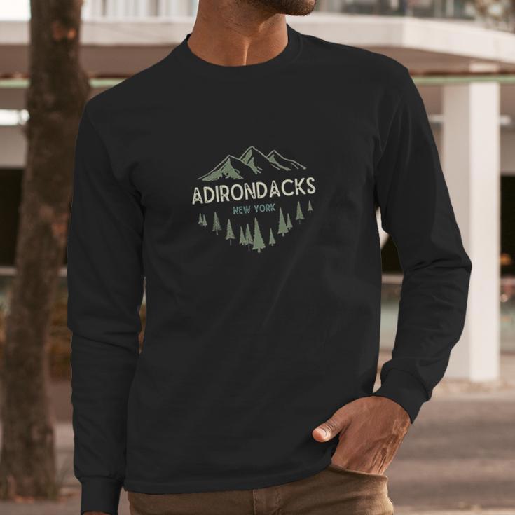 Adirondack Mountains Adirondacks New York Vintage Retro Long Sleeve T-Shirt Gifts for Him