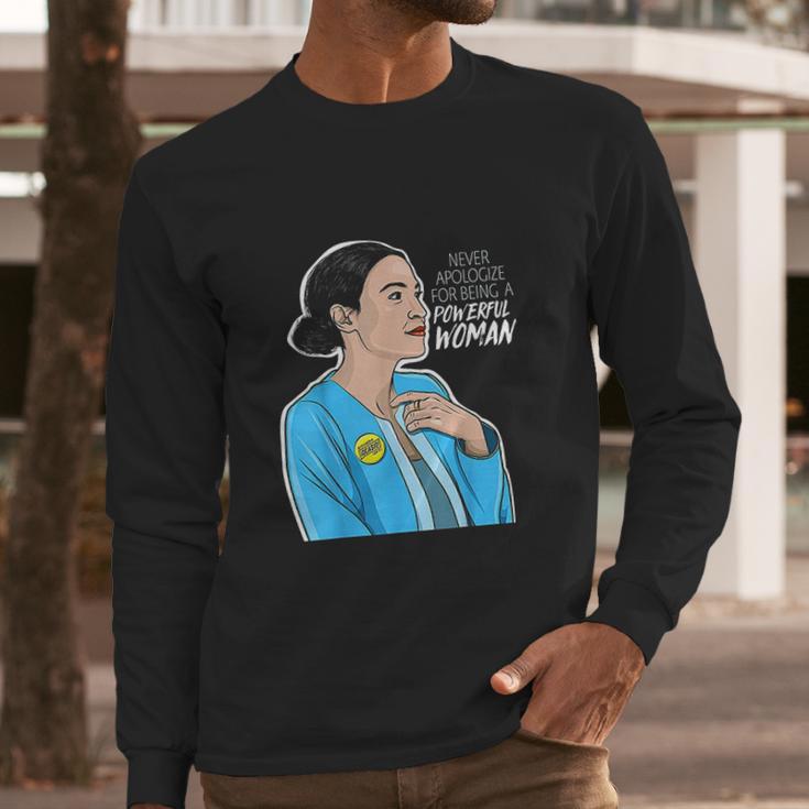 Alexandria Ocasio Cortez Powerful Woman Long Sleeve T-Shirt Gifts for Him