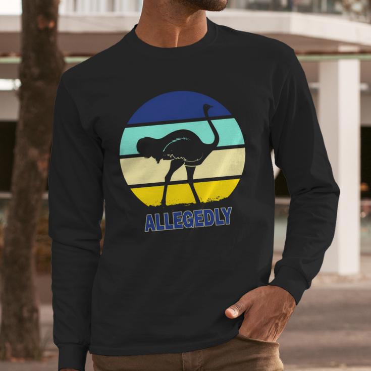 Allegedly Ostrich Retro Logo Long Sleeve T-Shirt Gifts for Him