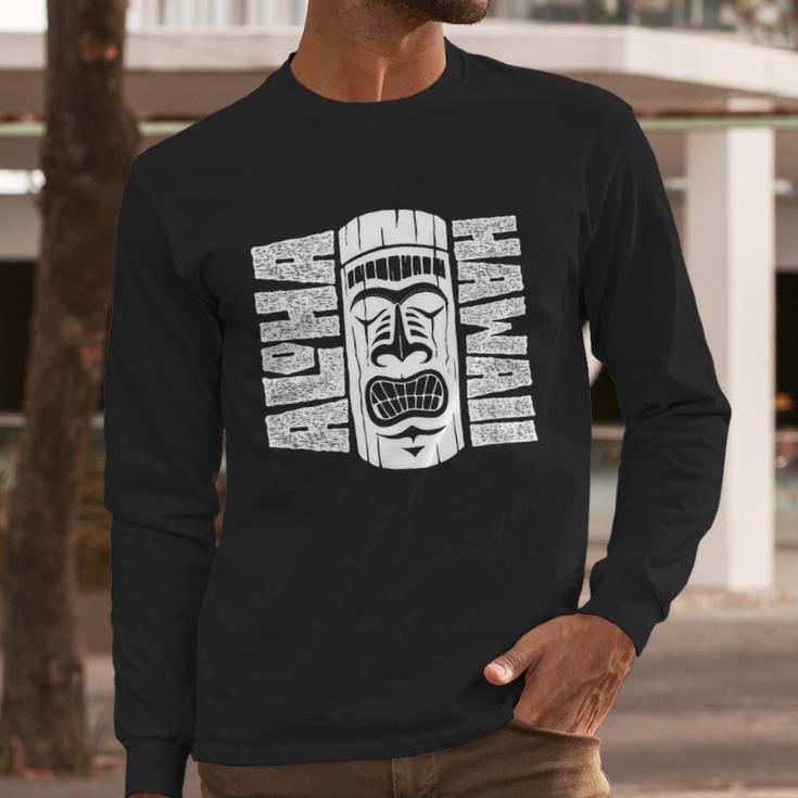 Aloha Hawaii Tiki Statue Long Sleeve T-Shirt Gifts for Him