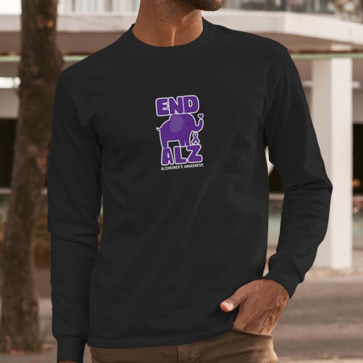 Alzheimer Awareness And Gifts Elephant Long Sleeve T-Shirt Gifts for Him