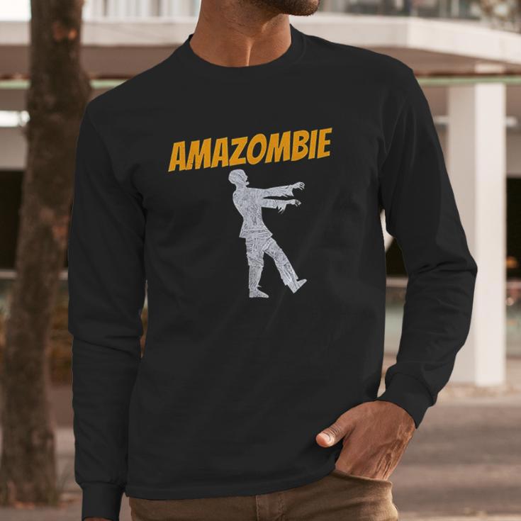 Amazombie Coworker Gift Associate Warehouse Zombie Long Sleeve T-Shirt Gifts for Him