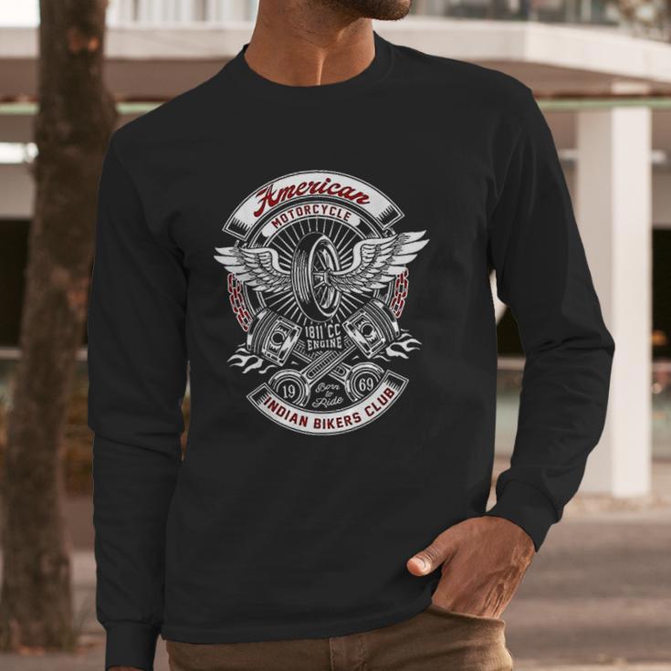 American Motorcycle Indian Bikers Club Motorcycle Biker Long Sleeve T-Shirt Gifts for Him