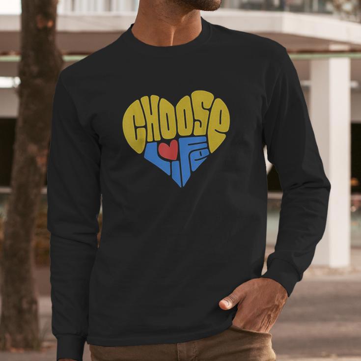 Anti- Bortion Choose Life Heart Long Sleeve T-Shirt Gifts for Him