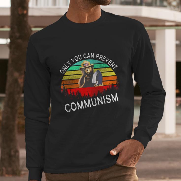 Anti Communism Capitalism Antisocialist Bear Long Sleeve T-Shirt Gifts for Him