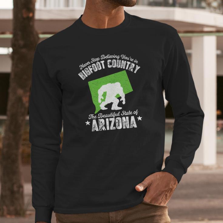 Arizona State Bigfoot Sasquatch Yeti Hunter Gift Long Sleeve T-Shirt Gifts for Him