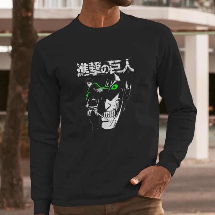 Attack On Titan Eren Jaeger Glow Long Sleeve T-Shirt Gifts for Him